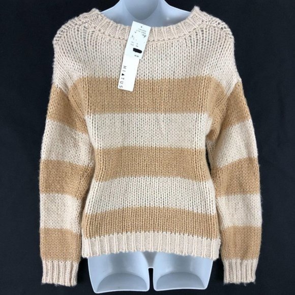 $49 Hiatus Women’s Crewneck‎ Striped Knit Pullover - Picture 5 of 9